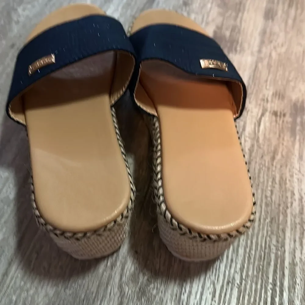 NEW DUOLE Moda blue glitter espadrilles mule ls size 10
